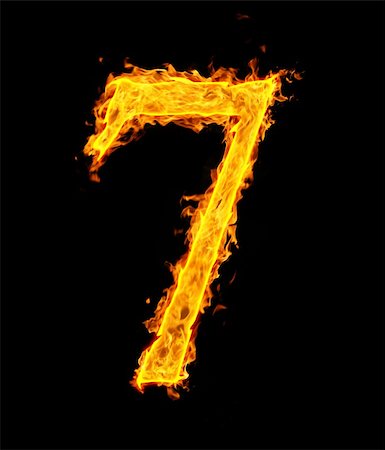 exploding numbers - 7 (seven), fire figure Stock Photo - Budget Royalty-Free & Subscription, Code: 400-05287615