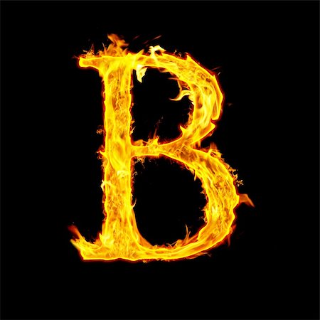 B, fire letter Stock Photo - Budget Royalty-Free & Subscription, Code: 400-05287619