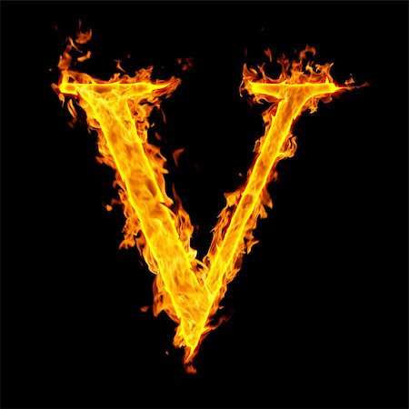 v ,fire letter Stock Photo - Budget Royalty-Free & Subscription, Code: 400-05287654