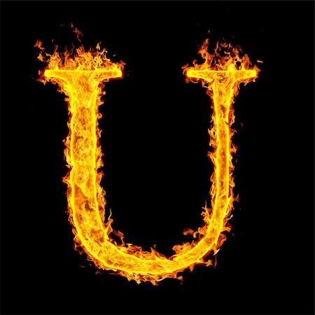 u ,fire letter Stock Photo - Budget Royalty-Free & Subscription, Code: 400-05287653
