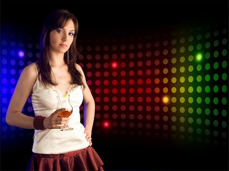 fashion party night discotheque - beautiful girl with   cocktail Stock Photo - Budget Royalty-Free & Subscription, Code: 400-05287768