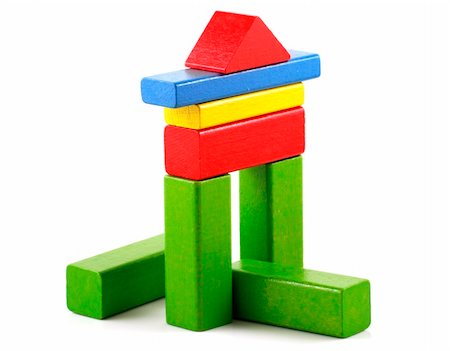 Wooden building blocks on white background Stock Photo - Budget Royalty-Free & Subscription, Code: 400-05288044