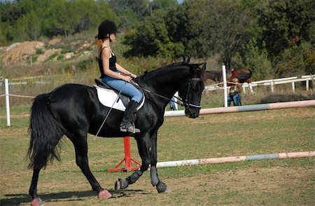 simsearch:400-04256024,k - young teenager and her black horse in a training of jumping competition Stock Photo - Budget Royalty-Free & Subscription, Code: 400-05288178