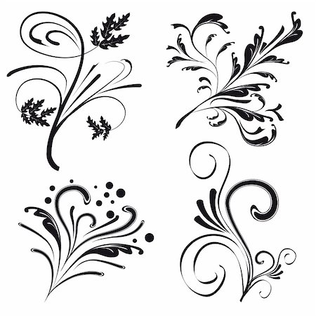 simsearch:400-04863588,k - Set of floral design elements. Vector illustration. Vector art in Adobe illustrator EPS format, compressed in a zip file. The different graphics are all on separate layers so they can easily be moved or edited individually. The document can be scaled to any size without loss of quality. Stock Photo - Budget Royalty-Free & Subscription, Code: 400-05288214