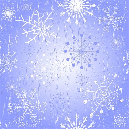 simsearch:400-04709734,k - Seamless blue Christmas pattern with snowflakes and stars (vector) Stock Photo - Budget Royalty-Free & Subscription, Code: 400-05288334
