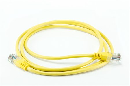 yellow network cable Stock Photo - Budget Royalty-Free & Subscription, Code: 400-05288377