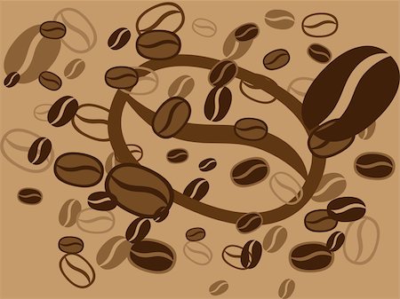 Vector picture of coffee bean background Stock Photo - Budget Royalty-Free & Subscription, Code: 400-05288481