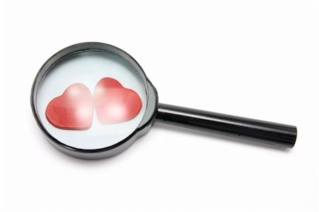 simsearch:400-04996978,k - Magnifying Glass and Love Hearts on White Background Photographie de stock - Aubaine LD & Abonnement, Code: 400-05288686
