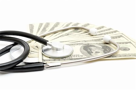 Stethoscope illustrating healthcare isolated on white background Stock Photo - Budget Royalty-Free & Subscription, Code: 400-05288912