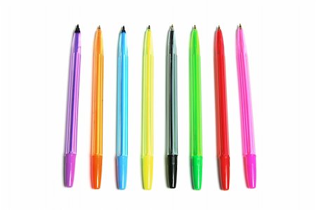 simsearch:400-05290264,k - Ballpoint Pens on Isolated White Background Photographie de stock - Aubaine LD & Abonnement, Code: 400-05288930