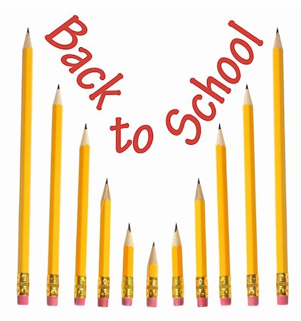 simsearch:400-05289294,k - Row of Pencils on Isolated White Background Foto de stock - Super Valor sin royalties y Suscripción, Código: 400-05289059