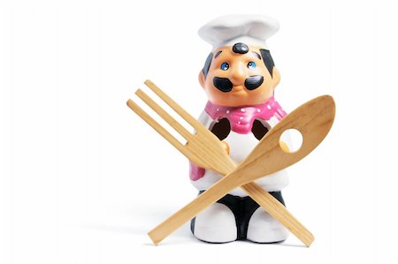 Chef Kitchen Utensil Holder on White Background Stock Photo - Budget Royalty-Free & Subscription, Code: 400-05289091