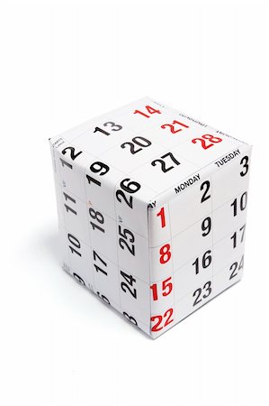 simsearch:400-04777485,k - Package Wrapped with Calendar Page on White Background Fotografie stock - Microstock e Abbonamento, Codice: 400-05289137