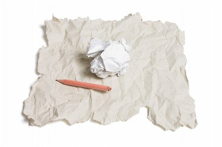 simsearch:400-04777260,k - Broken Pencil and Waste Papers on White Background Photographie de stock - Aubaine LD & Abonnement, Code: 400-05289221
