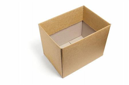 simsearch:400-04775658,k - Cardboard Box on Isolated White Background Photographie de stock - Aubaine LD & Abonnement, Code: 400-05289256