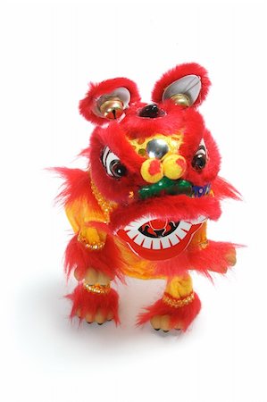 simsearch:400-05731349,k - Lion Dancing on Isolated White Background Stock Photo - Budget Royalty-Free & Subscription, Code: 400-05289315