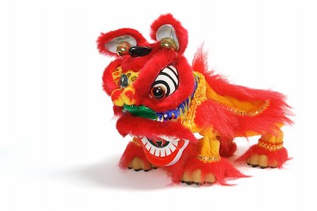 simsearch:400-05731349,k - Lion Dancing on Isolated White Background Stock Photo - Budget Royalty-Free & Subscription, Code: 400-05289316