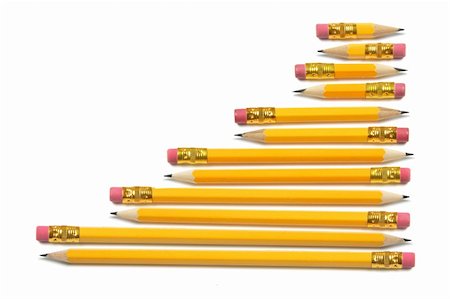 simsearch:400-05289294,k - Rows of Pencils on Isolated White Background Foto de stock - Super Valor sin royalties y Suscripción, Código: 400-05289444