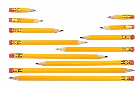 simsearch:400-05289294,k - Rows of Pencils on White Background Foto de stock - Super Valor sin royalties y Suscripción, Código: 400-05289445