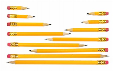 simsearch:400-04777213,k - Rows of Pencils on White Background Stock Photo - Budget Royalty-Free & Subscription, Code: 400-05289445