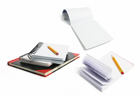 simsearch:400-05289294,k - Pencils and Note Books on White Background Foto de stock - Super Valor sin royalties y Suscripción, Código: 400-05289462