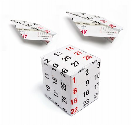 simsearch:400-04777485,k - Paper Planes and Calendar Pages on White Background Fotografie stock - Microstock e Abbonamento, Codice: 400-05289525