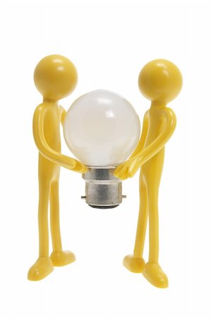 simsearch:400-04774950,k - Miniature Figures with Light Bulb on White Background Photographie de stock - Aubaine LD & Abonnement, Code: 400-05289674