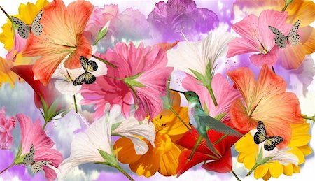 flower layout for collage and scrapbook crafts Stock Photo - Budget Royalty-Free & Subscription, Code: 400-05289780