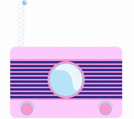 Red vector radio receiver with antenna created retro styled Stock Photo - Budget Royalty-Free & Subscription, Code: 400-05280006