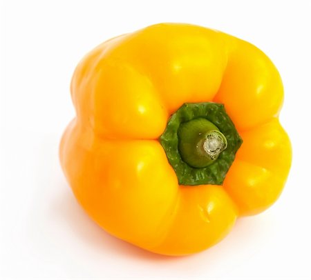 simsearch:400-04185368,k - Single yellow pepper on white background Foto de stock - Royalty-Free Super Valor e Assinatura, Número: 400-05280088