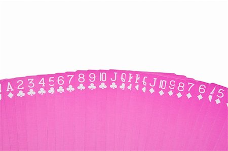 simsearch:400-04382425,k - Vibrant Pink Playing Card Border Isolated on White. Stockbilder - Microstock & Abonnement, Bildnummer: 400-05280789