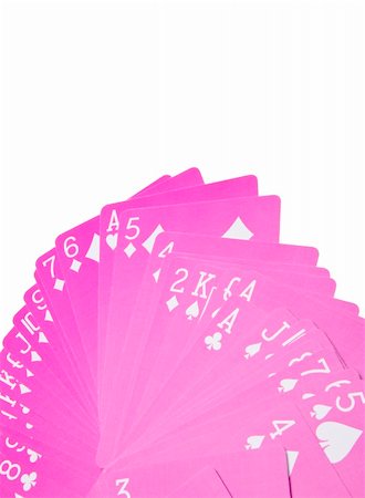 simsearch:400-04382425,k - Vibrant Pink Playing Card Border Isolated on White. Stockbilder - Microstock & Abonnement, Bildnummer: 400-05280790