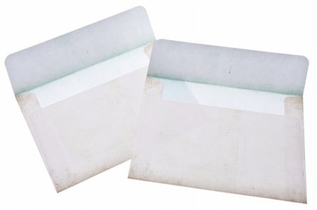 simsearch:400-05325346,k - Envelopes for Letter Writing Isolated on White with a Clipping Path. Perhaps for a Wedding, Baby Shower or Love Letter. Photographie de stock - Aubaine LD & Abonnement, Code: 400-05280941