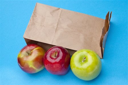 school food bag - Healthy School Lunch Themed Image with Apples and a Brown Bag. Stock Photo - Budget Royalty-Free & Subscription, Code: 400-05281066