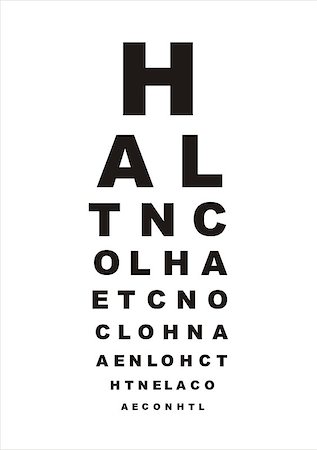 eye care medicine - vector eye test chart with letters on white background Stock Photo - Budget Royalty-Free & Subscription, Code: 400-05282290