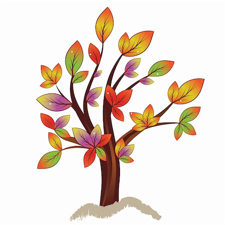 Abstract colorful autumn tree illustration Stock Photo - Budget Royalty-Free & Subscription, Code: 400-05282566