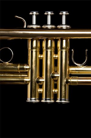 simsearch:400-05304831,k - Valves of a trumpet on black background Stock Photo - Budget Royalty-Free & Subscription, Code: 400-05282699