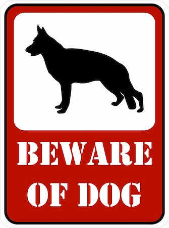 beware of dog sign - vector Stockbilder - Microstock & Abonnement, Bildnummer: 400-05282730