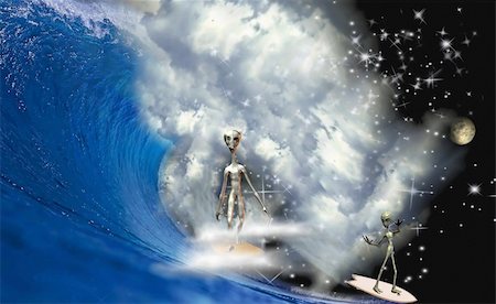 you think your earthling waves are good nothing compares to the luna break on our planet Stock Photo - Budget Royalty-Free & Subscription, Code: 400-05282860