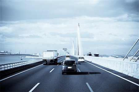 pictures of japanese busy streets - highway of japan, view of a speeding bus. Stock Photo - Budget Royalty-Free & Subscription, Code: 400-05283299