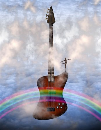 simsearch:400-08572683,k - Bass Guitar with Dancer Stock Photo - Budget Royalty-Free & Subscription, Code: 400-05283380