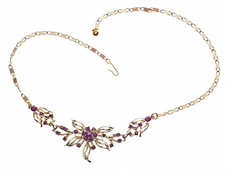 simsearch:400-07921170,k - Purple Gem Costume Jewelry Necklace.  Isolated on White with a Clipping Path. Foto de stock - Royalty-Free Super Valor e Assinatura, Número: 400-05283616