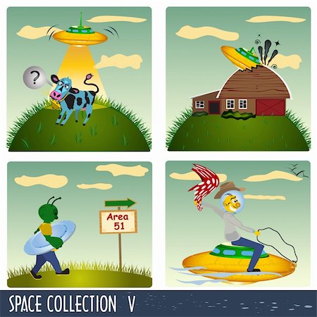 rocket flames - Space collection 5 - aliens in different situations. Stock Photo - Budget Royalty-Free & Subscription, Code: 400-05283646