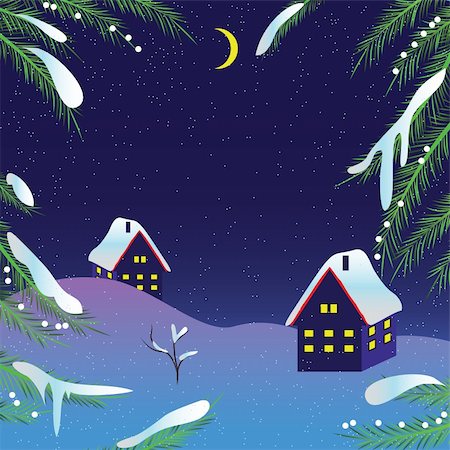 simsearch:400-05719856,k - Christmas night vector background. Vector illustration. Stockbilder - Microstock & Abonnement, Bildnummer: 400-05283812