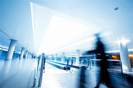 people travel business blur - passenger in the shanghai pudong airport.interior of the airport. Stock Photo - Budget Royalty-Free & Subscription, Code: 400-05283902