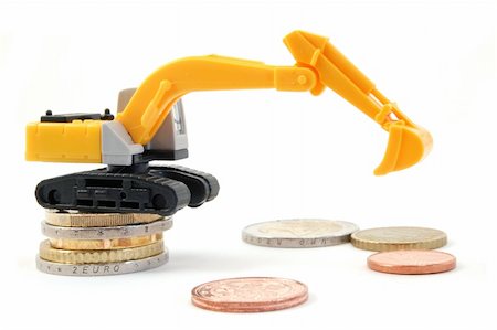 simsearch:400-05910968,k - making euro money coins with digger isolated on white background Foto de stock - Super Valor sin royalties y Suscripción, Código: 400-05283999