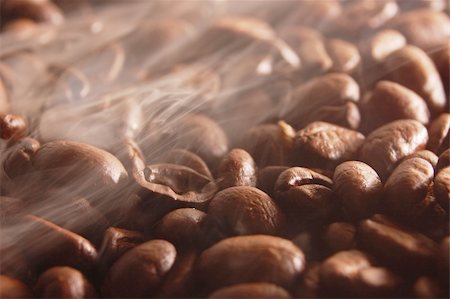 roasting coffee beans with steam and smoke Stock Photo - Budget Royalty-Free & Subscription, Code: 400-05283990
