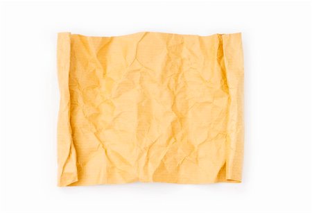 sheet of paper wrinkled - Piece of paper isolated on the white Stock Photo - Budget Royalty-Free & Subscription, Code: 400-05294048