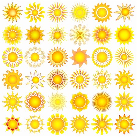 dleonis (artist) - bright symbolic vector sun collection Foto de stock - Royalty-Free Super Valor e Assinatura, Número: 400-05294622