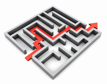 simsearch:400-04611529,k - 3d illustration of right route and maze, over white background Photographie de stock - Aubaine LD & Abonnement, Code: 400-05294728